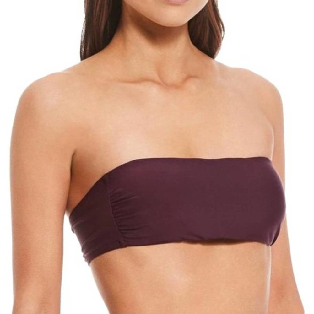 Gianni Bini Wime Solid Molded Bandeau Tie Back Strapless Bikini Top